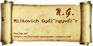 Milkovich Gyöngyvér névjegykártya
